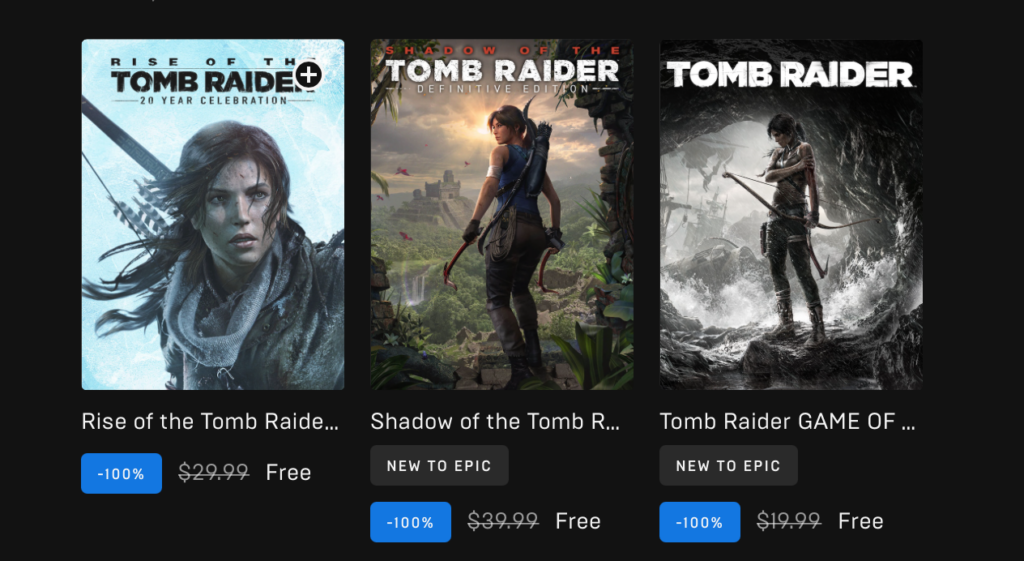 Tomb Raider Free Epic