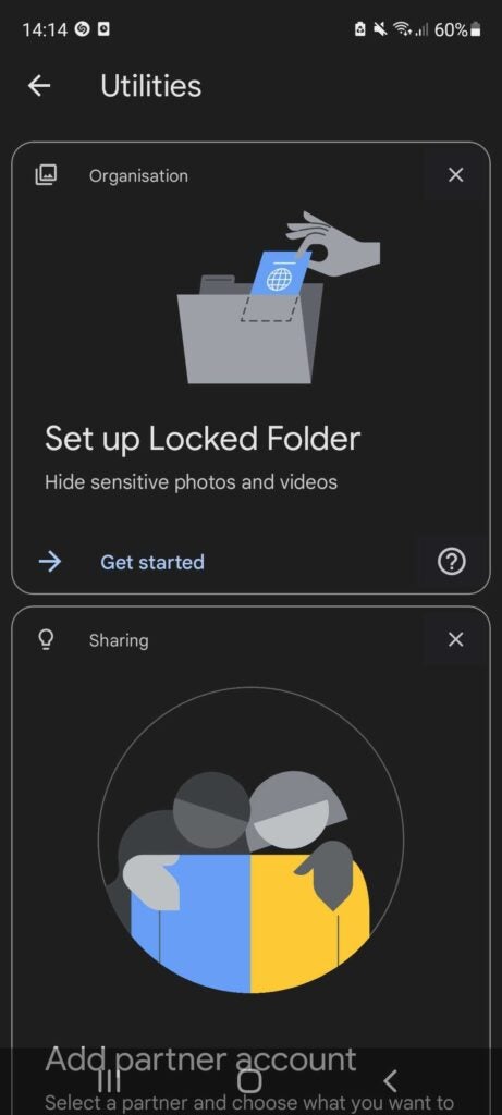 Screenshot of locked folder on Samsung mobile phone