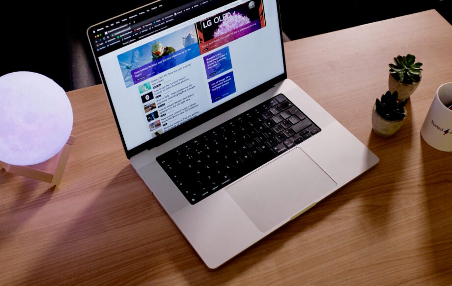 MacBook Pro M1 Pro 16-inch open on table