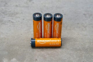 Amazon Basics Alkaline AA one battery lying down
