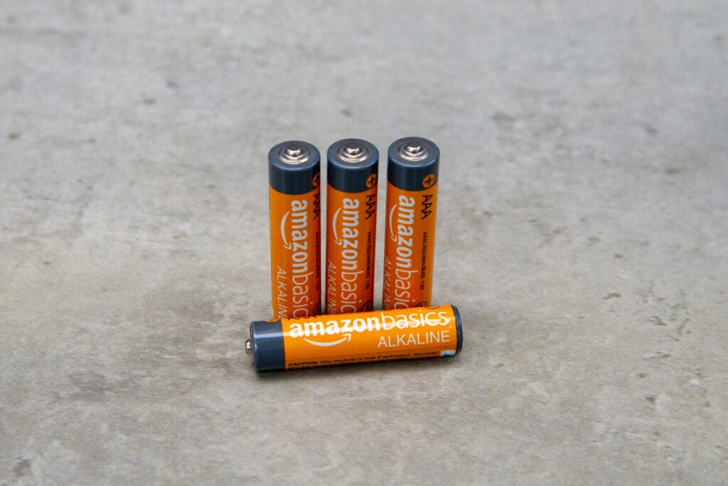 Amazon Basics Alkaline AAA one battery lying down