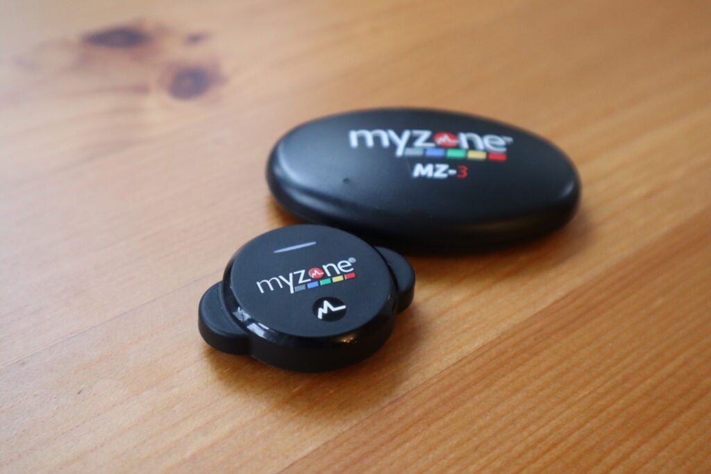 The Myzone MZ-Switch next to the Myzone MZ-3 for comparison