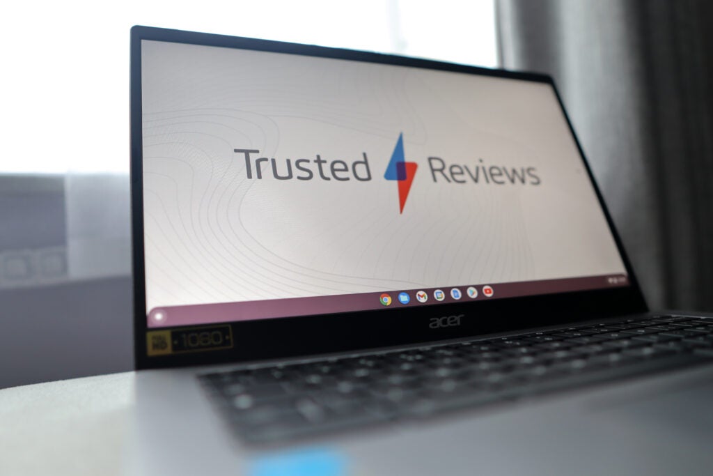 Acer Swift 3 screen displaying Trusted Reviews logo