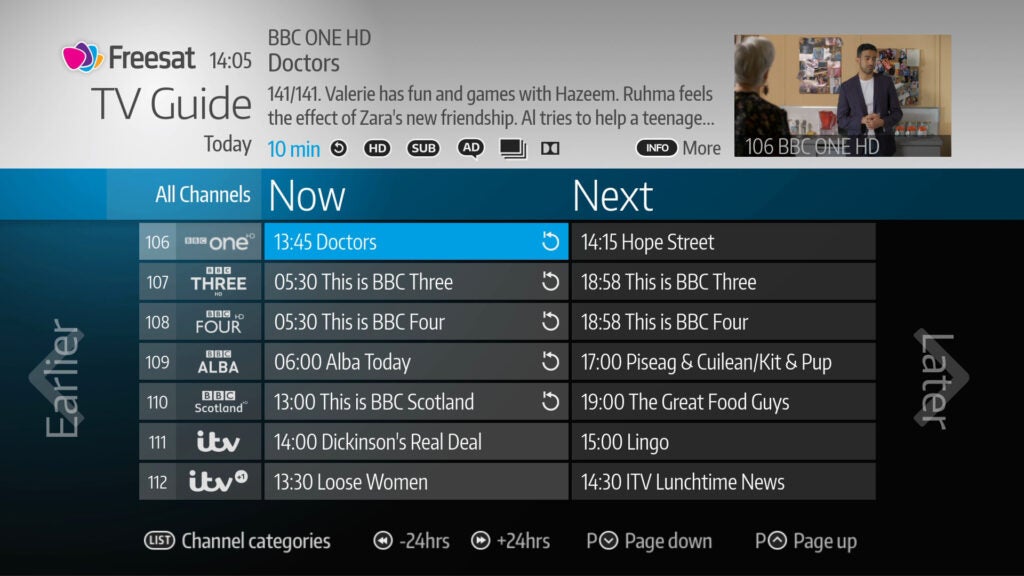 Freesat 4K TV Box (Non-recordable) TV Guide