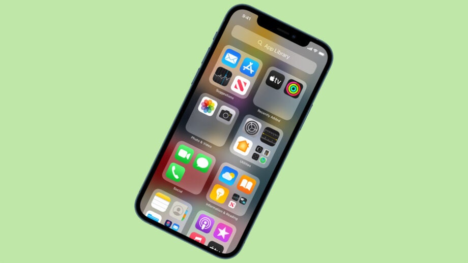 iPhone with iOS 14 and App Library