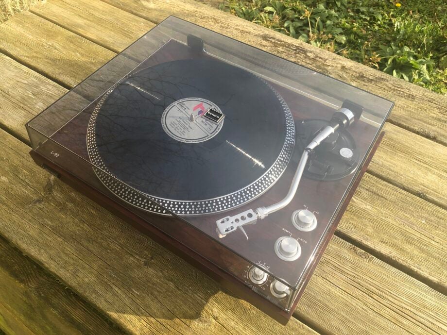 Lenco L92WA turntable on outdoor decking