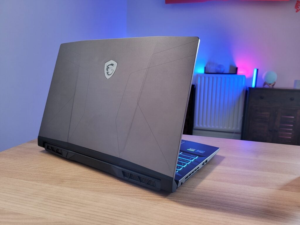 The lid of the MSI Pulse GL66 laptop