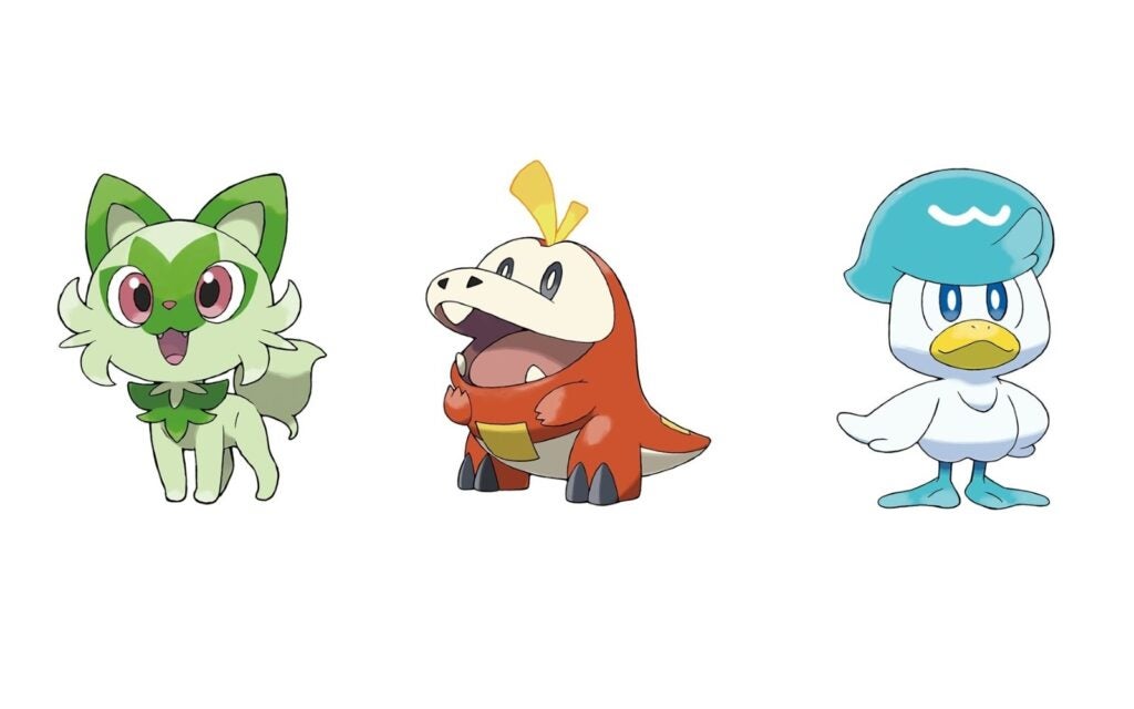 The new starters in Pokémon Scarlet and Violet