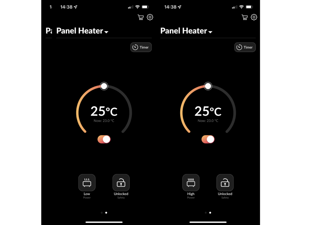 Princess Glass Smart Panel Heater app