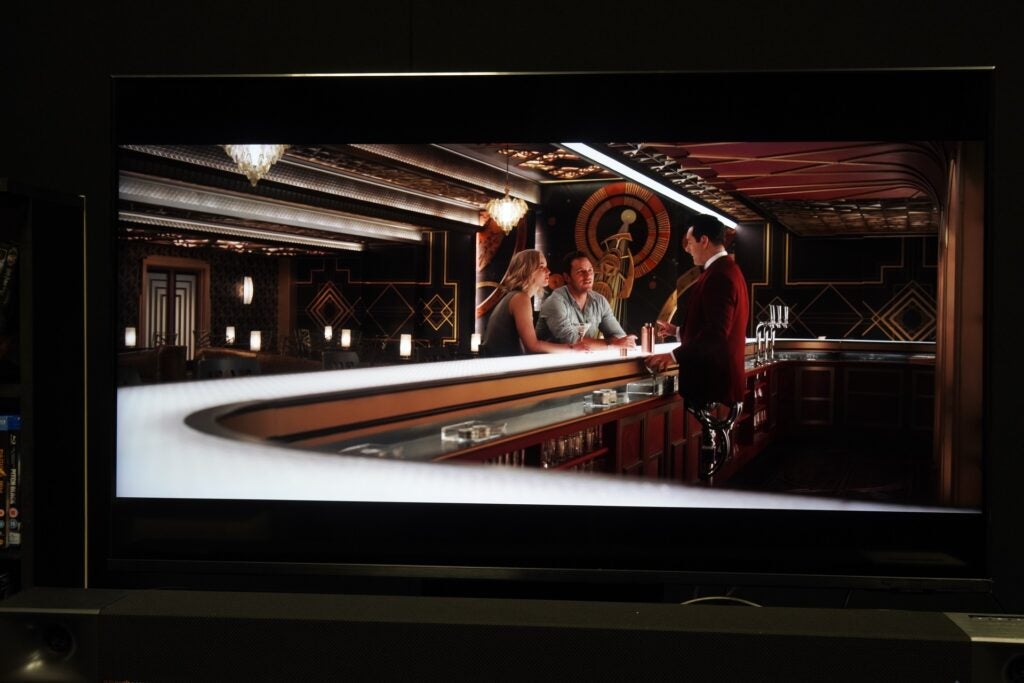 Samsung QE43QN90A playing a scene from Passengers
