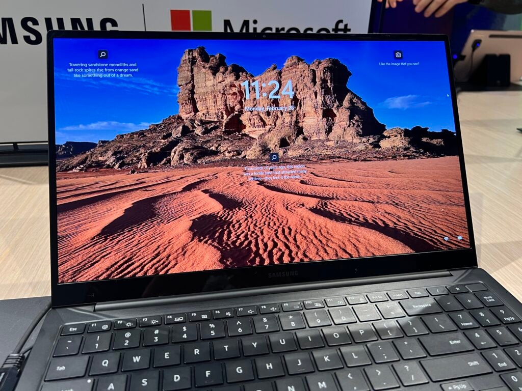 A look at the Samsung Galaxy Book 2 Pro's screen