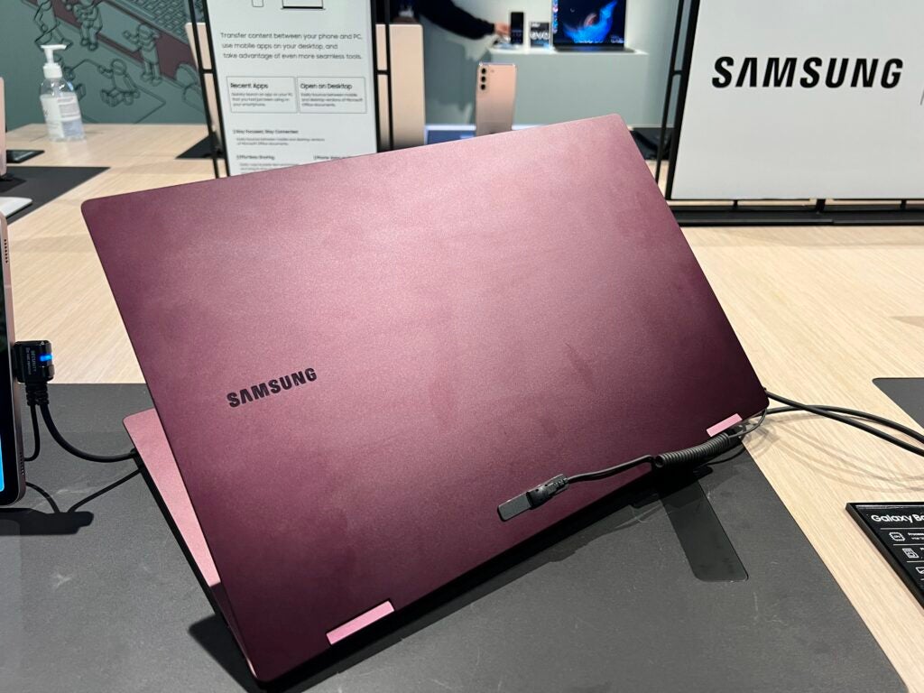 The rear of the Samsung Galaxy Book 2 Pro 360 laptop