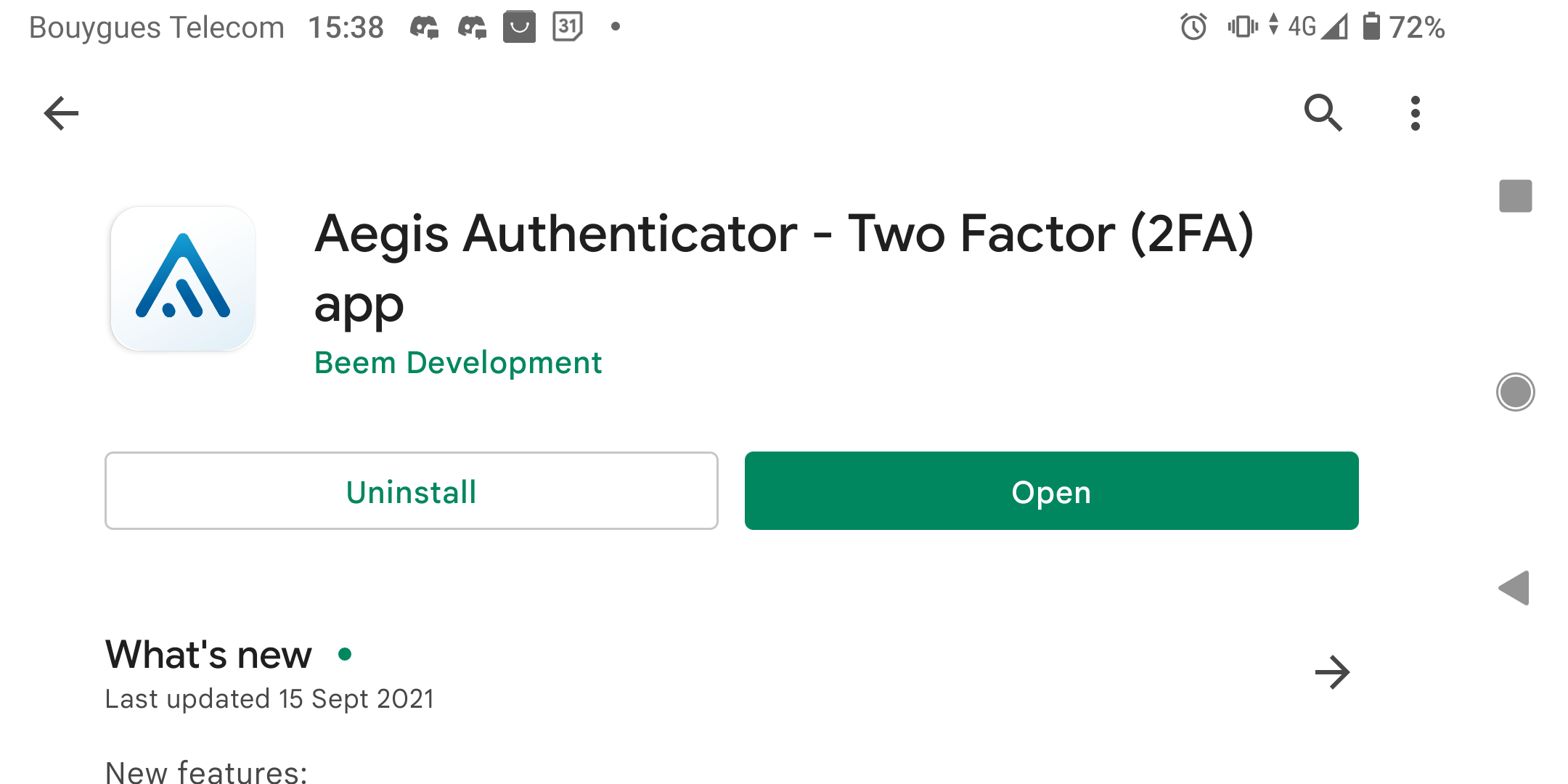 Aegist authenticator on the Google play store