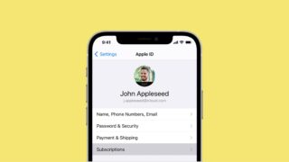 iPhone Apple ID with subscription highlighted