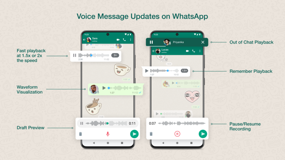 WhatsApp voice messages update