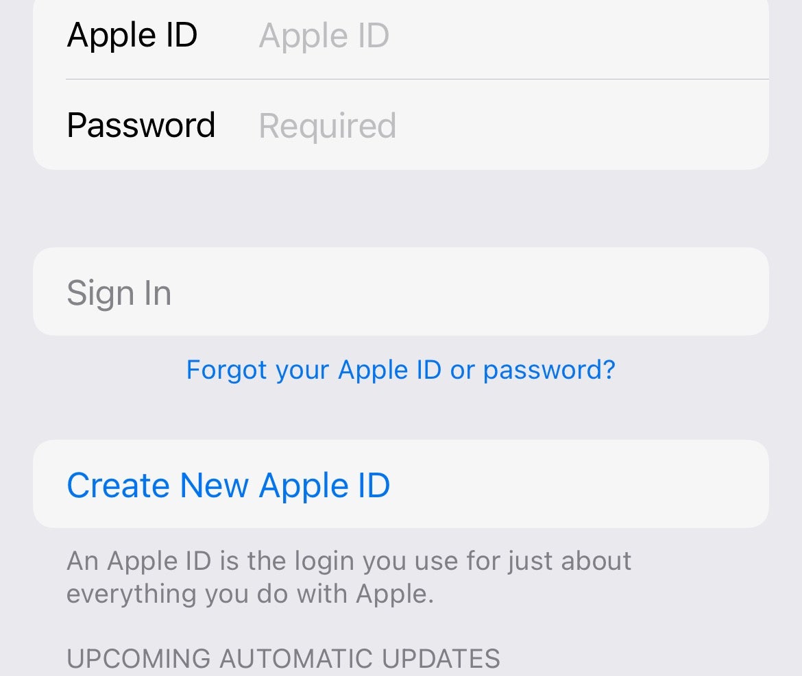 iOS create Apple ID
