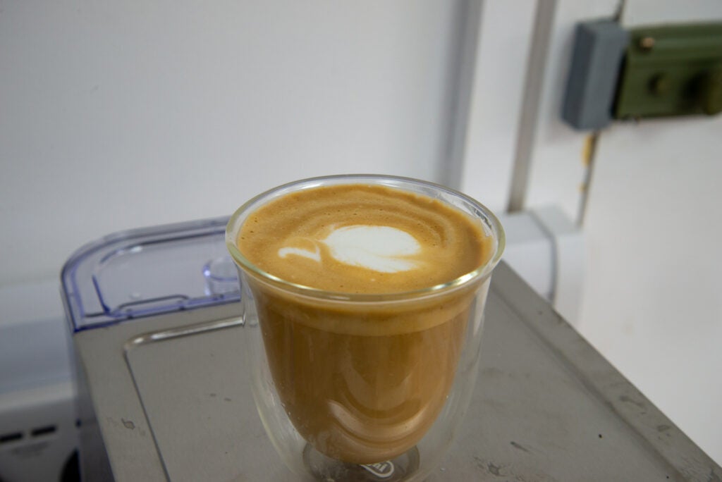 Breville Bijou Espresso Machine VCF149 milky coffee