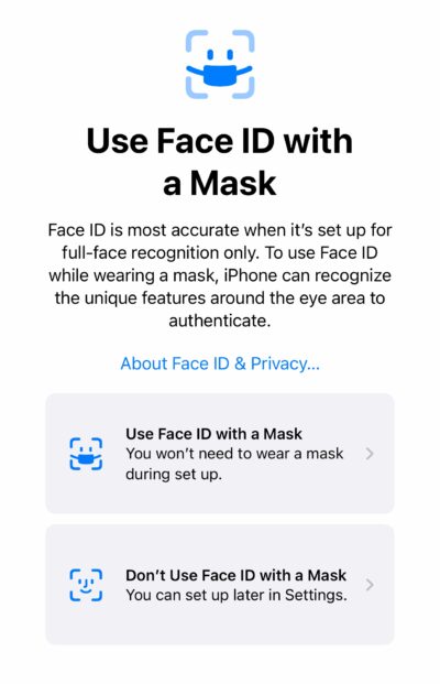 Face ID with Mask Step 4