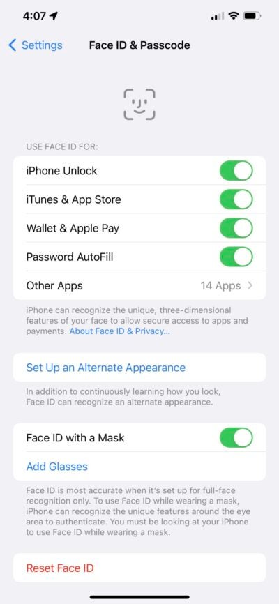 Face ID with Mask Step 7