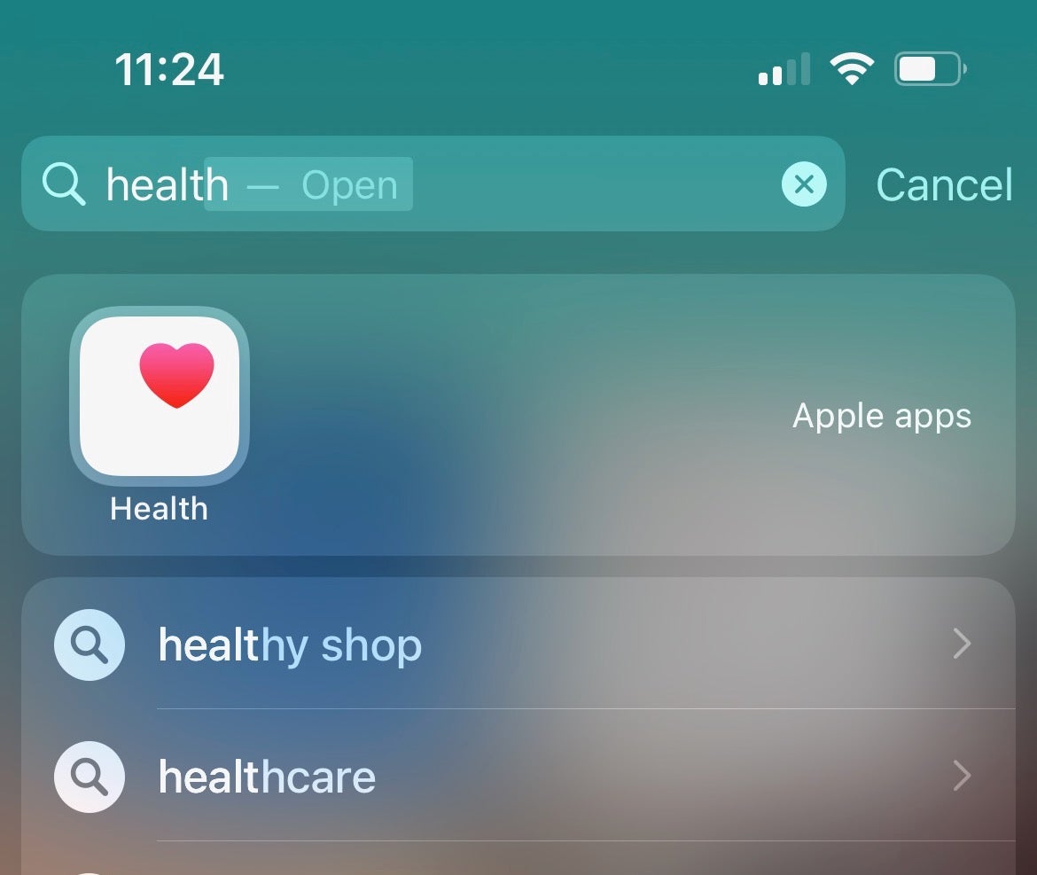 Gesundheit der iOS-Suche