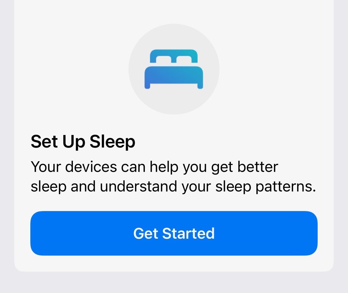 iOS Health Sleep set up