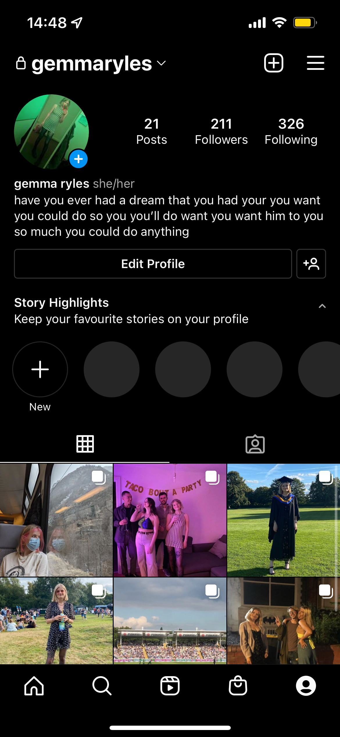 Go into your Instagram app and go into your account page