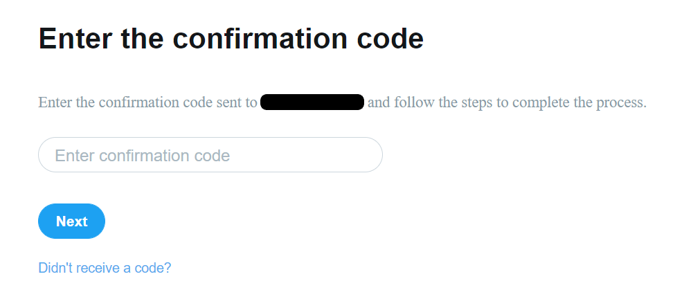 Enter your confirmation code