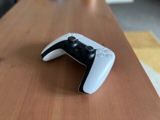 PS5 controller on a desk