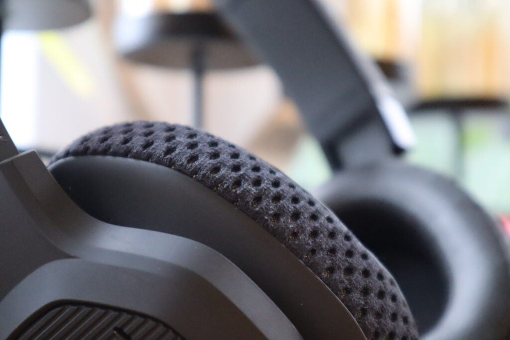The ear cushions of the Project Rock heapdhones feature a breathable material around the sides