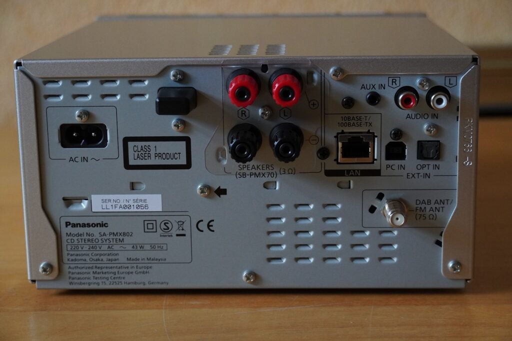 Panasonic SC-PMX802 rear area connection