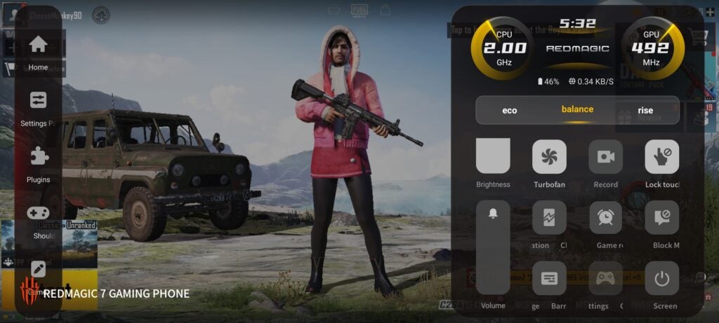 Red Magic 7 screenshot of in-game menu