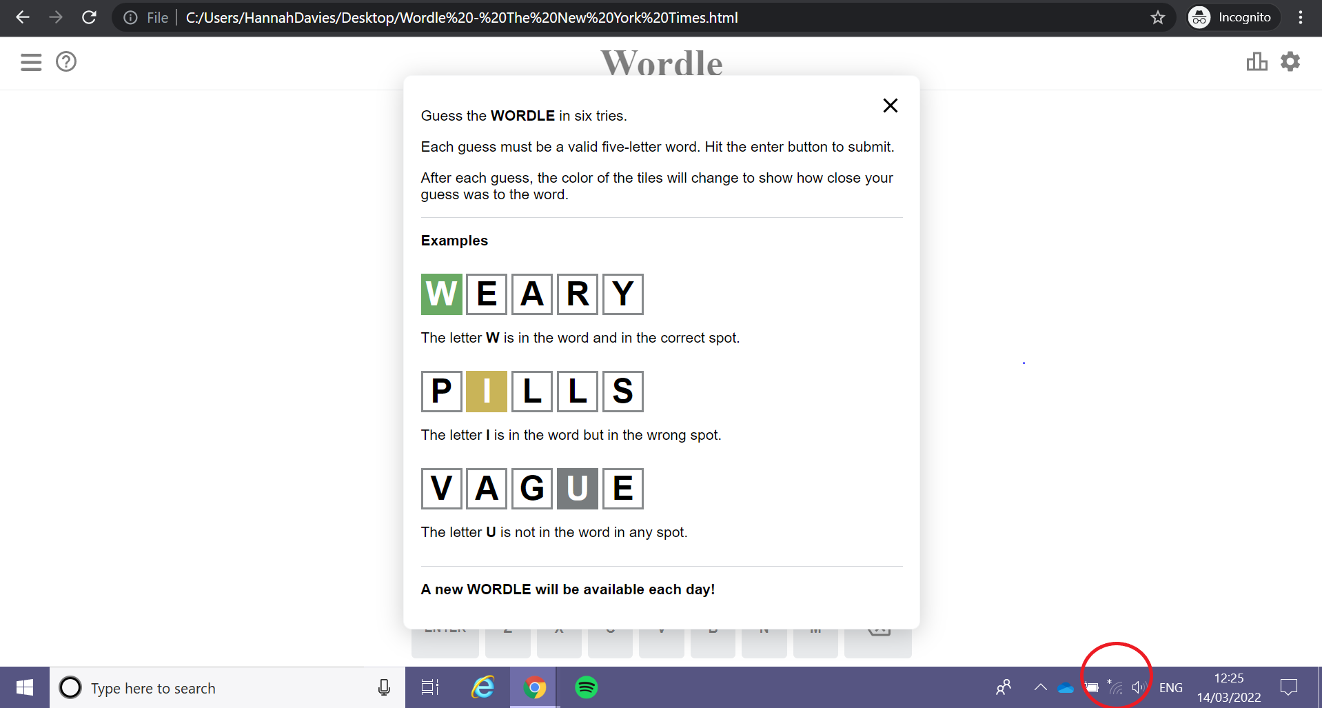 Wordle will open offline