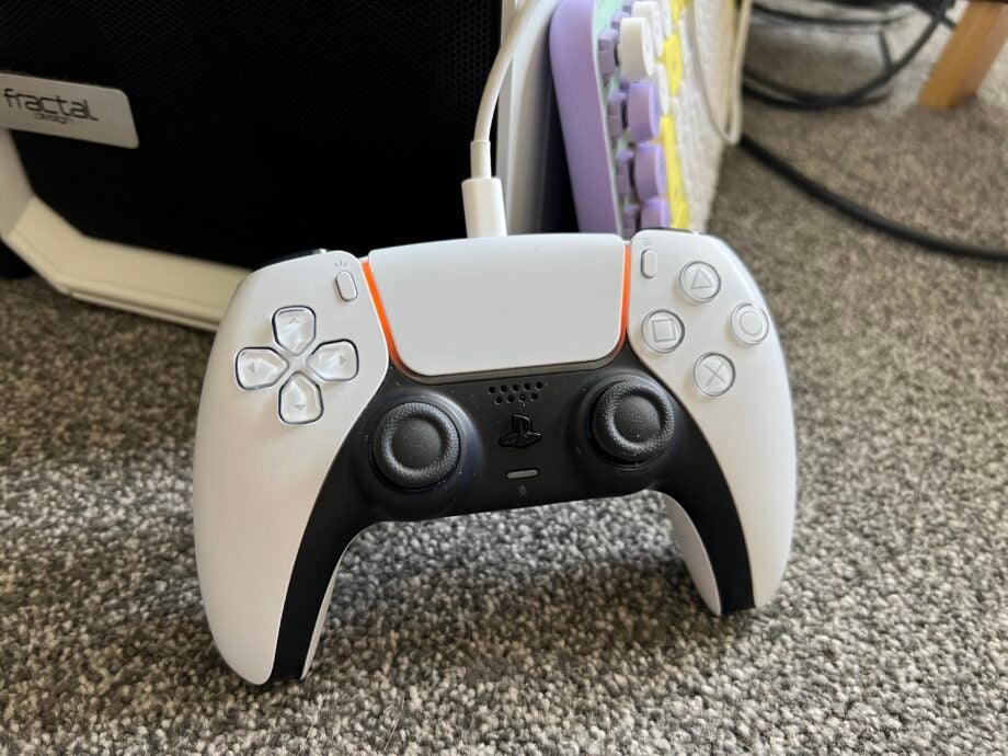 PS5 controller connected via USB