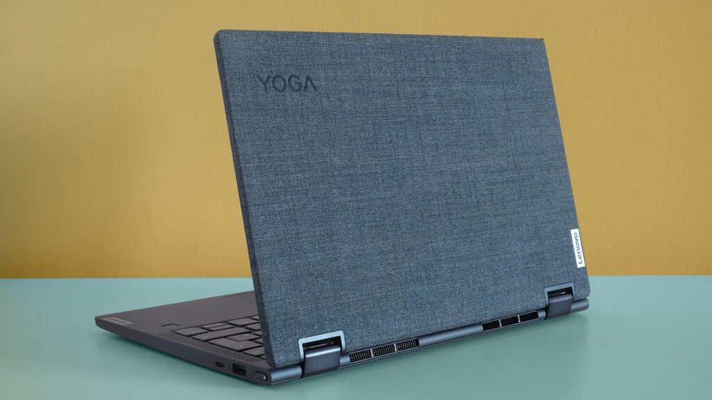 The Lenovo Yoga 6 lid with a fabric lid