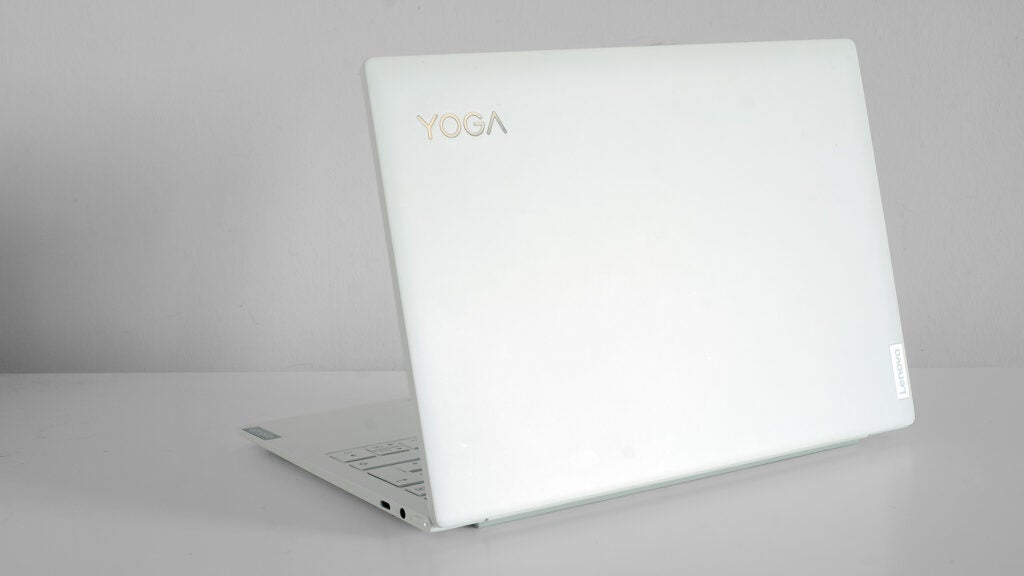 The rear of the Lenovo Yoga Slim 7i Carbon