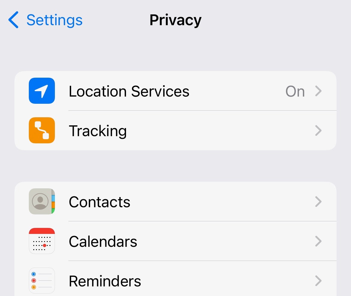 Berechtigungen für iOS-Datenschutz-Apps
