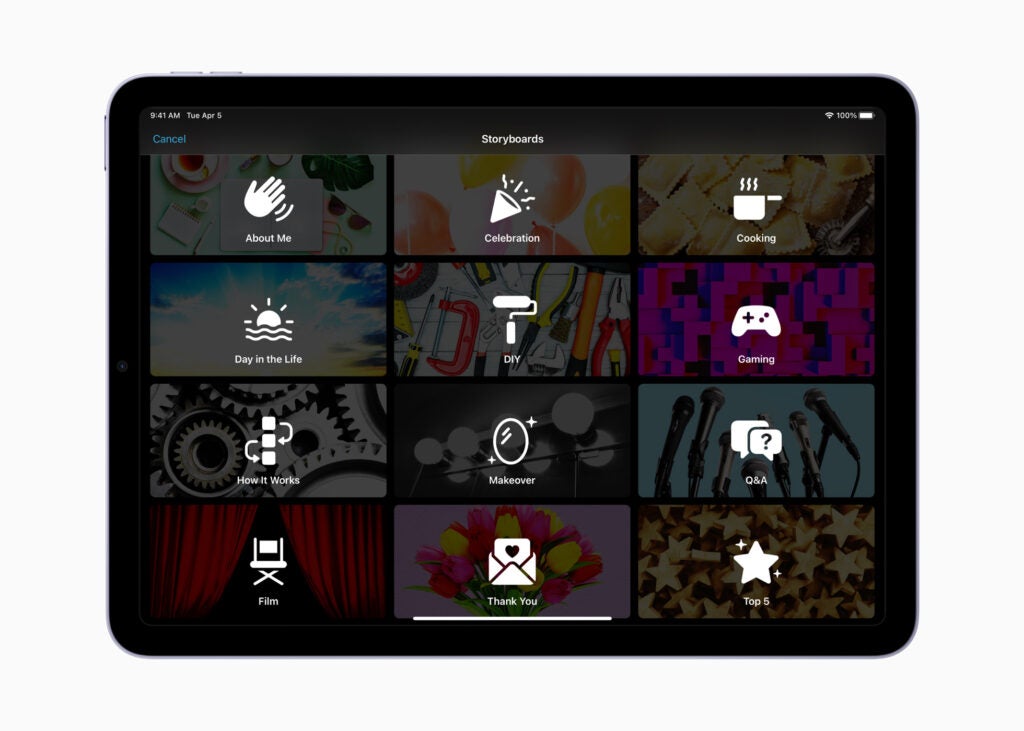 Apple iMovie Storyboards