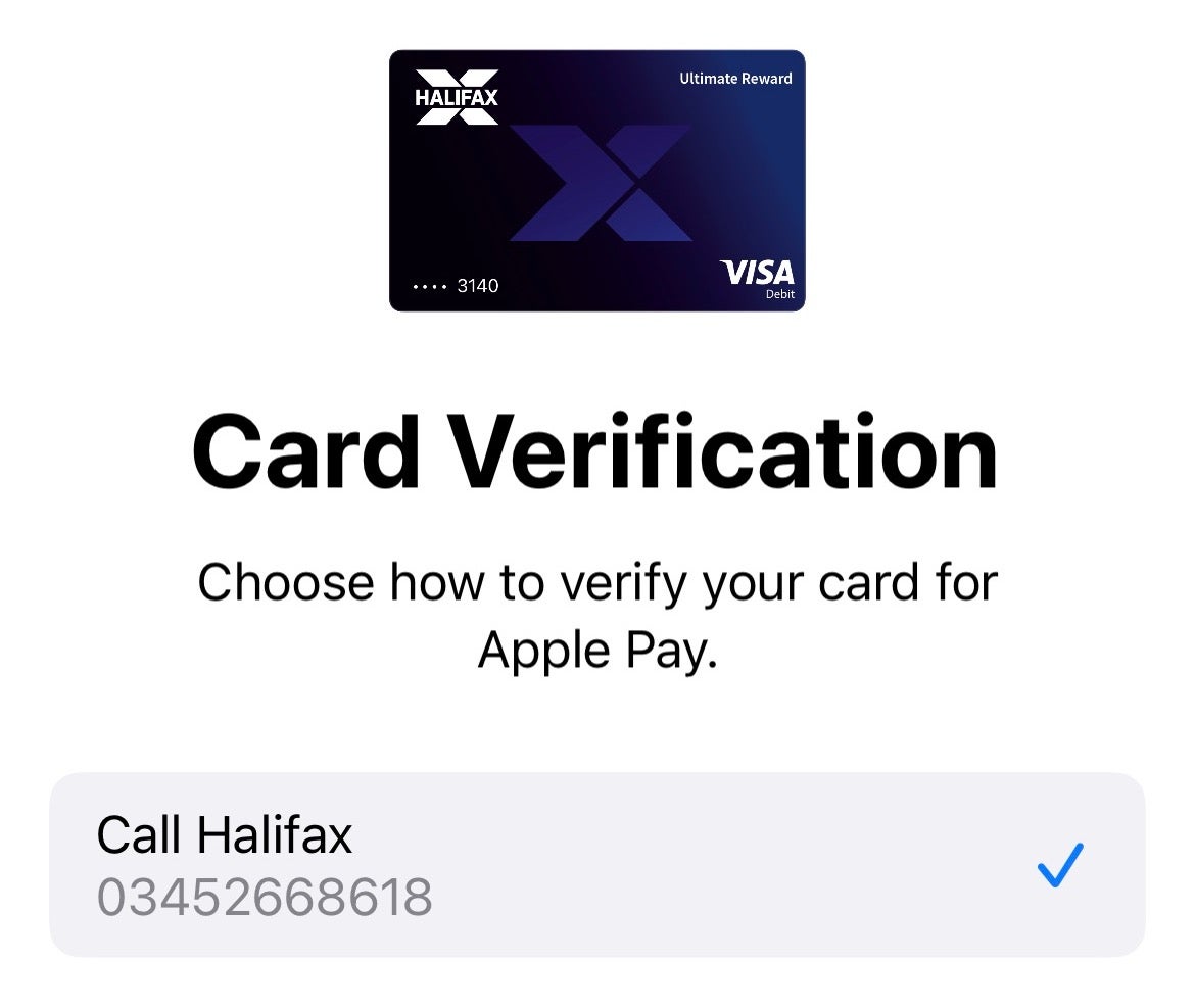 Überprüfung der Apple Pay-Karte