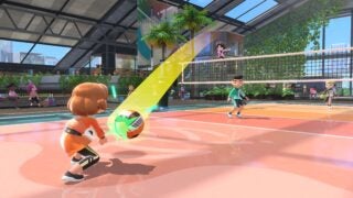 A player doing a pass in Volleyball Switch Sports