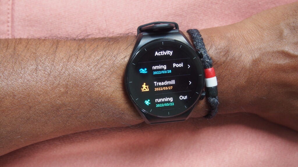 The Xiaomi Watch S1's Activity log page