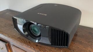Angled view of the Sony VW290ES projector