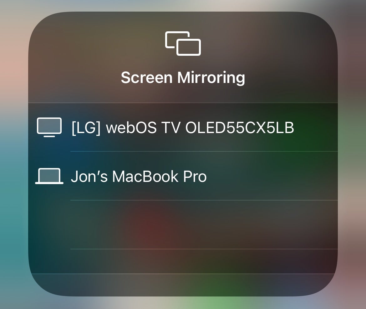 iPhone TV mirror screen mirroring