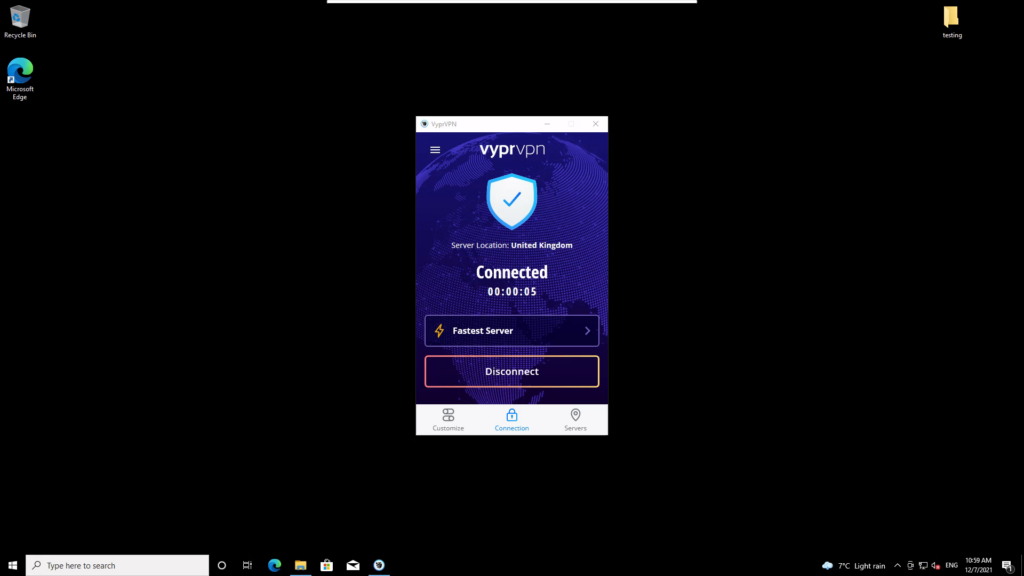 VyperVPN screenshot