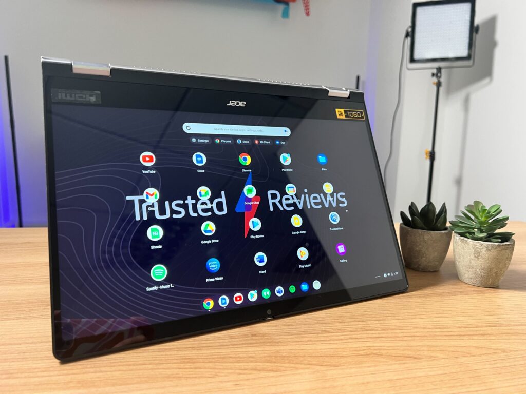 The screen of the Acer Chromebook Spin 514 in tent mode