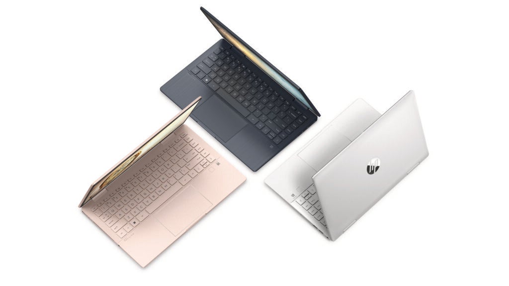 The HP Pavilion x360 laptop in three colours