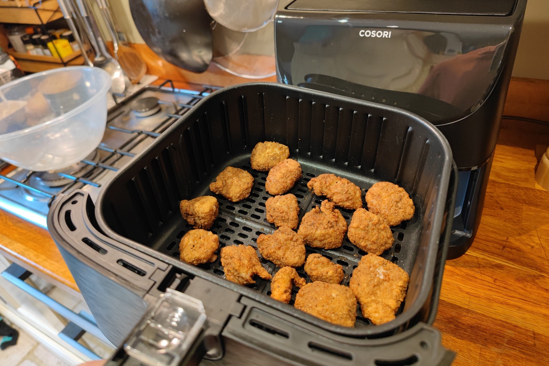HTU an Air Fryer - placing food in basket