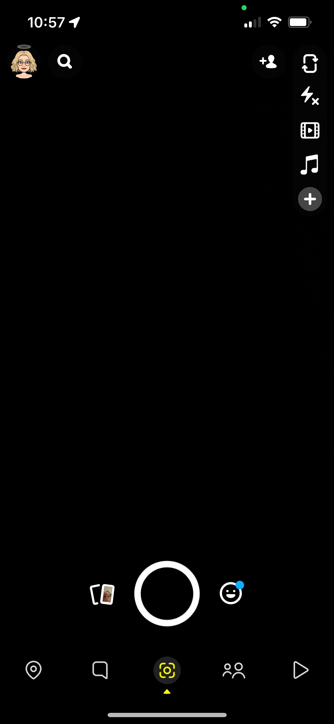 The black screen on Snapchat