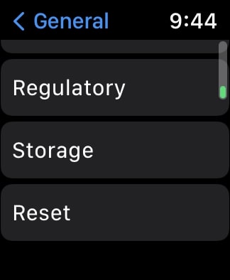 The Reset button on the Apple Watch 6