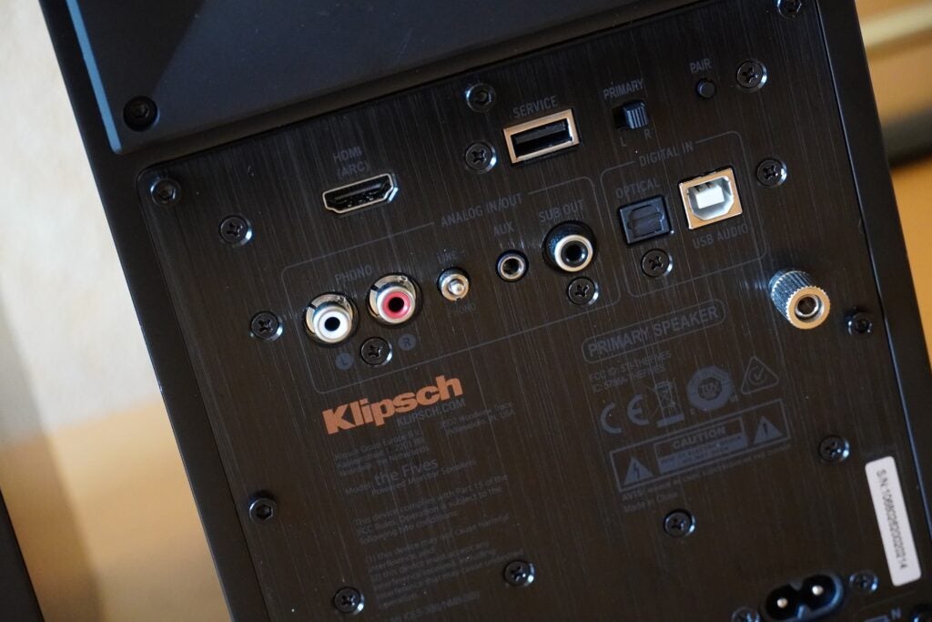 Klipsch The Fives rear connections