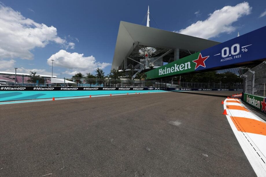 shot of track at the Miami F1 Grand Prix